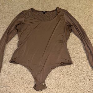 Express bodysuit long sleeve, light brown, size XL